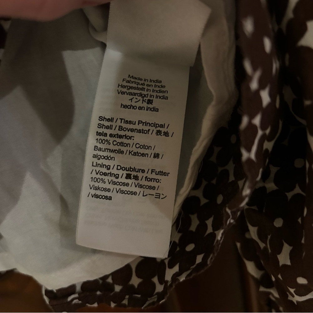 J.Crew brown/cream peplum top with Daisy’s print Size Medium - Picture 6 of 7